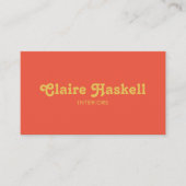 Carte De Visite Fancy Script moutarde Jaune Tomate Chic Minimal (Devant)