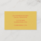Carte De Visite Fancy Script moutarde Jaune Tomate Chic Minimal (Dos)