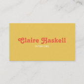 Carte De Visite Fancy Script moutarde Jaune Tomate Chic Minimal (Devant)