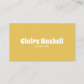 Carte De Visite Fancy Script Mustard Jaune Blanc Chic Minimal (Devant)