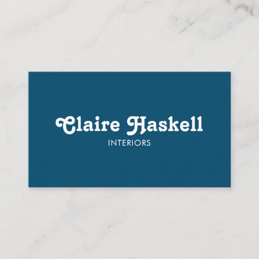 Carte De Visite Fancy Script Turquoise Bleu Chic Minimal Social Ic (Devant)