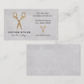 Carte De Visite Fancy Shears Aquarelle Barber (Devant / Derrière)