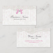 carte de visite - fantastique, arc rose, dentelle (Devant / Derrière)