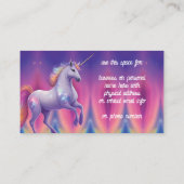 Carte De Visite Fantasy Glitter Rainbow Unicorn Cosmic Clouds (Dos)