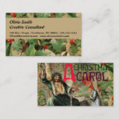 Carte De Visite Fantôme de Noël Illustration actuelle Scrooge (Devant / Derrière)