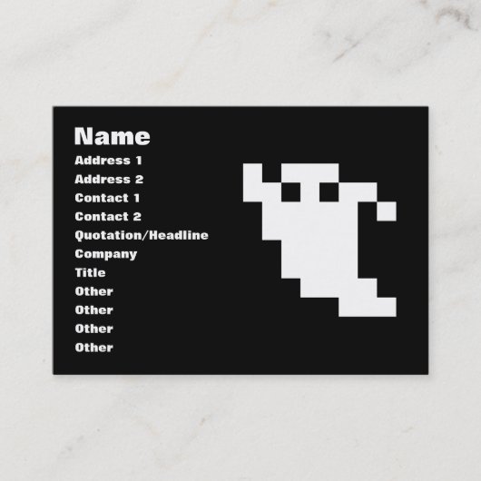Carte De Visite Fantôme de pixel de 8 bits (Devant)