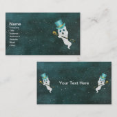 Carte De Visite Fantôme flottant dans le ciel nocturne Top Hat Fan (Devant / Derrière)