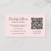 Carte De Visite Fard à paupières rose blush écriture noire code QR (Dos)