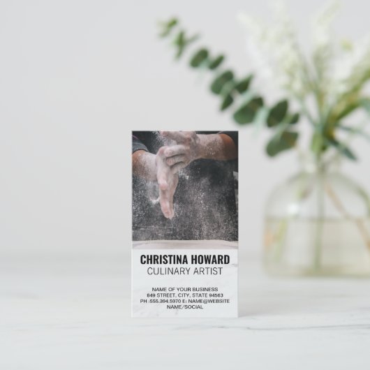 Carte De Visite Farine | Chef Rolling Dough (Debout devant)