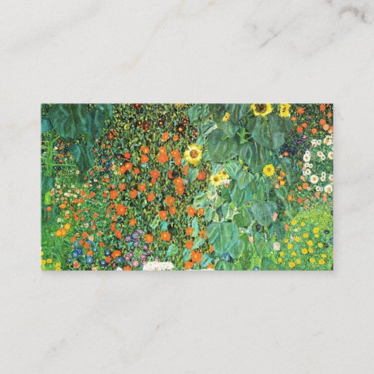 Carte De Visite Farm Garden With Sunflowers Gustav Klimt (Devant)