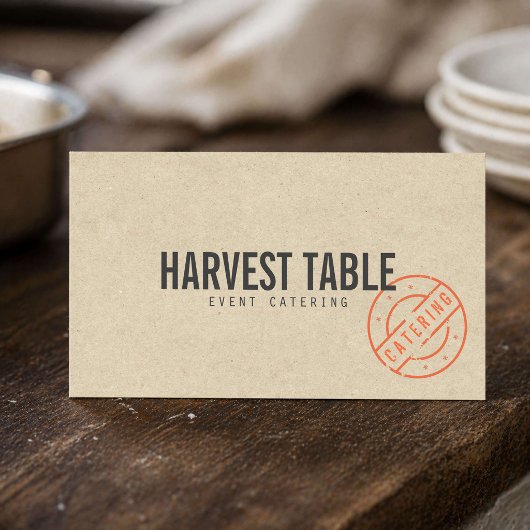 Carte De Visite Farm to Table Catering Kraft Rustic