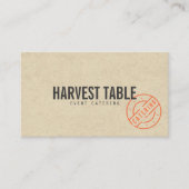 Carte De Visite Farm to Table Catering Kraft Rustic (Devant)