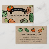 Carte De Visite Farmers Marché Végétaux Papier Kraft (Devant / Derrière)