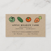 Carte De Visite Farmers Marché Végétaux Papier Kraft (Dos)