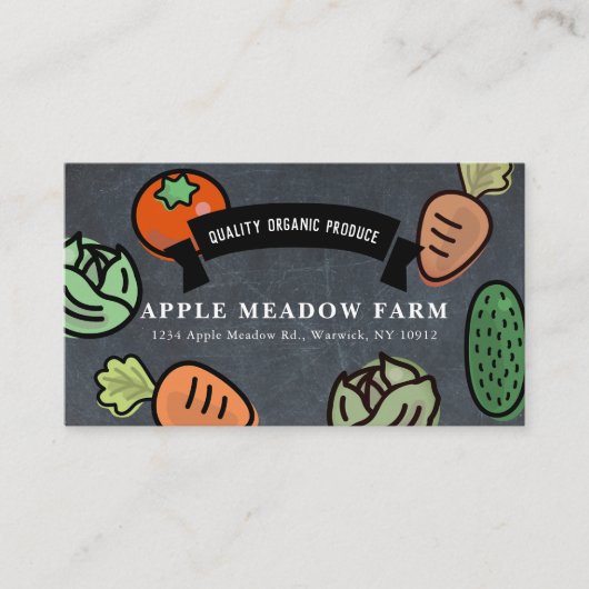 Carte De Visite Farmers Market Vegetable Farm Chalkboard (Devant)