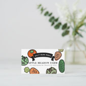 Carte De Visite Farmers Market Végétable ferme Blanc (Debout devant)