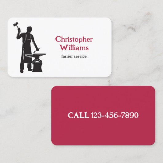 Carte De Visite Farrier (Devant / Derrière)