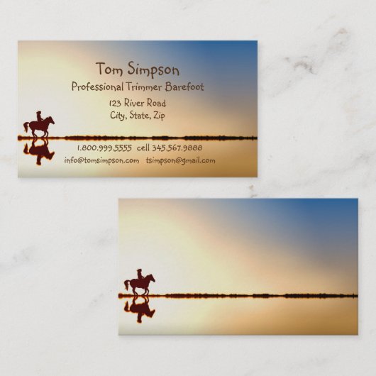 Carte De Visite Farrier Farrier Trimmer Horse équitation Hotte de (Devant / Derrière)