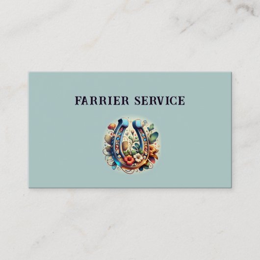 Carte De Visite Farrier Horseshoe Service Bois (Devant)