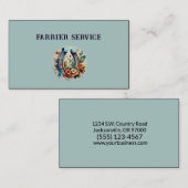 Carte De Visite Farrier Horseshoe Service Bois (Devant / Derrière)