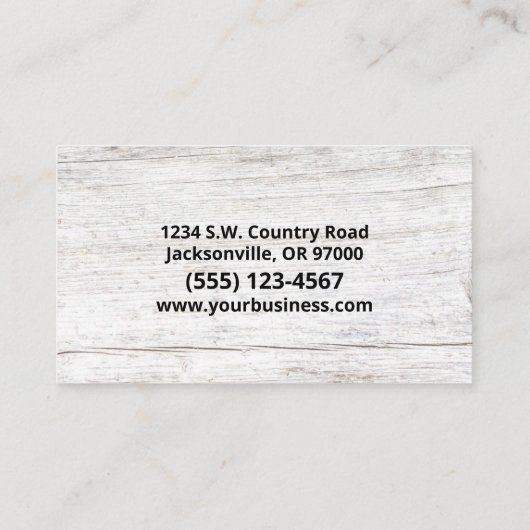 Carte De Visite Farrier Horseshoe Service Bois (Dos)