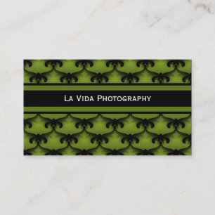 Carte de visite fascinant cosmopolite, vert olive