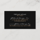 Carte de visite fascinant turquoise frais (Dos)