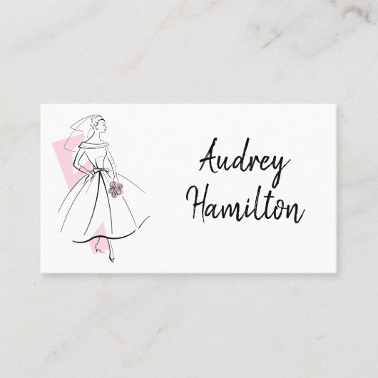 Carte de visite Fashion Bride Rose (Devant)