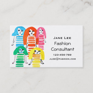 Carte De Visite Fashion Consultant mignon aquarelle