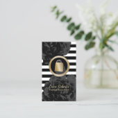 Carte De Visite Fashion Consultant Shopper Moderne Stripes Floral (Debout devant)