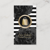 Carte De Visite Fashion Consultant Shopper Moderne Stripes Floral (Devant)