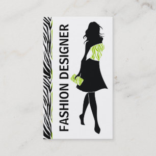Carte De Visite Fashion designer fille citron vert blanc imprimé z