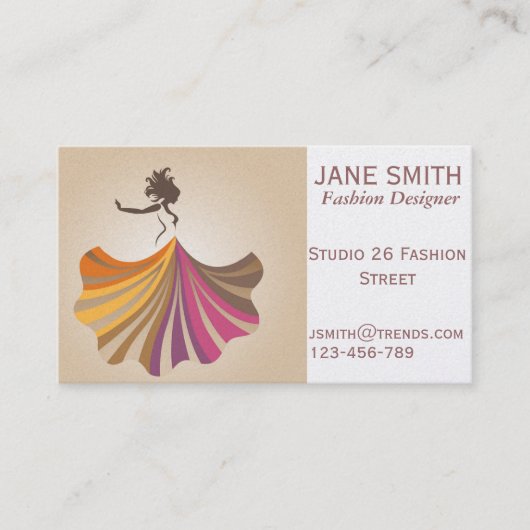 Carte De Visite Fashion Designer freelance professionnel (Devant)