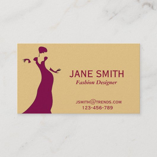 Carte De Visite Fashion Designer freelance professionnel (Devant)