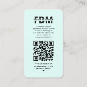 Carte De Visite Fashion Designer Instagram Mint Moderne (Dos)