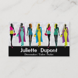 Carte De Visite Fashion Designer Stylist glamour noir blanc