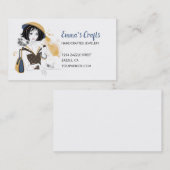 Carte De Visite Fashion Girl en or et bleu (Devant / Derrière)