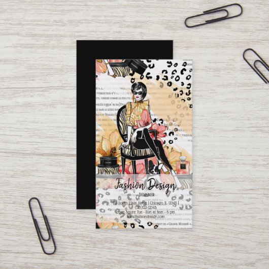 Carte De Visite Fashion girly (Devant/Arrière en situation)