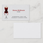 Carte De Visite Fashion Lingerie (rouge) (Devant / Derrière)