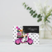 Carte De Visite Fashion Purse Scooter fille (Debout devant)