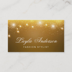 Carte De Visite Fashion Stylist - Parties scintillant d'or scintil