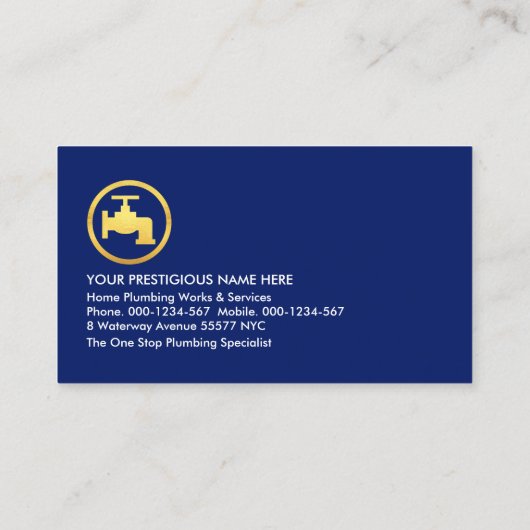 Carte De Visite Faucet de fuite de la clé (Dos)