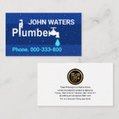 Carte De Visite Faucet Fusionnant Dans Les Bleues (Devant / Derrière)