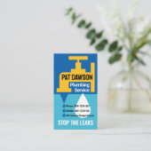 Carte De Visite Faucet jaune fuyant de l'eau (Debout devant)