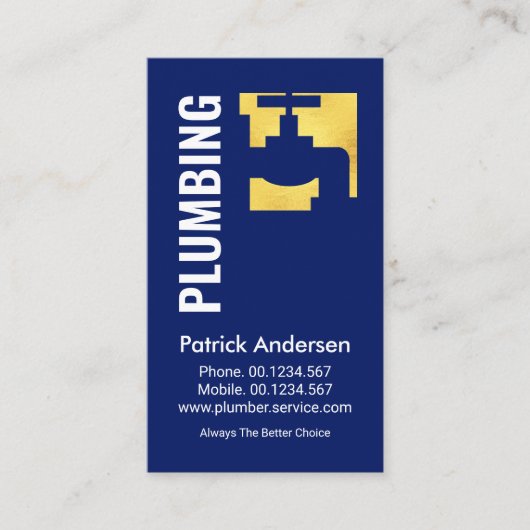 Carte De Visite Faucet Or Sur Eau Bleue (Devant)