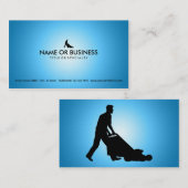 Carte De Visite fauchage bleu de pelouse de lueur (Devant / Derrière)