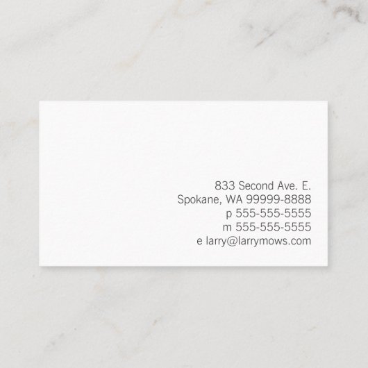 Carte De Visite Faucheuse de bobine (Dos)