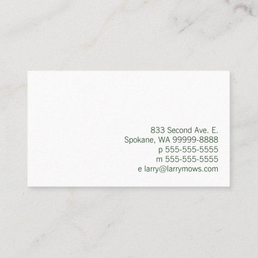 Carte De Visite Faucheuse de bobine (Dos)