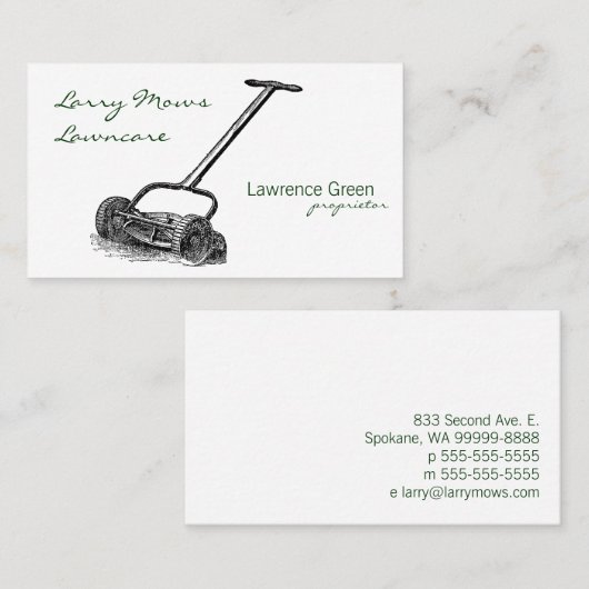 Carte De Visite Faucheuse de bobine (Devant / Derrière)