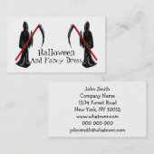 Carte De Visite Faucheuse Grim Halloween robe fantaisie (Devant / Derrière)